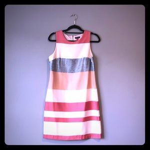 Vince Camuto Pink and Gray Stripped Dress